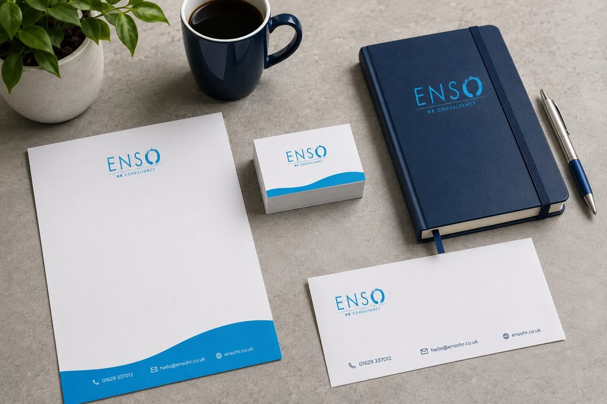 Enso HR Consultancy branded stationery and business cards